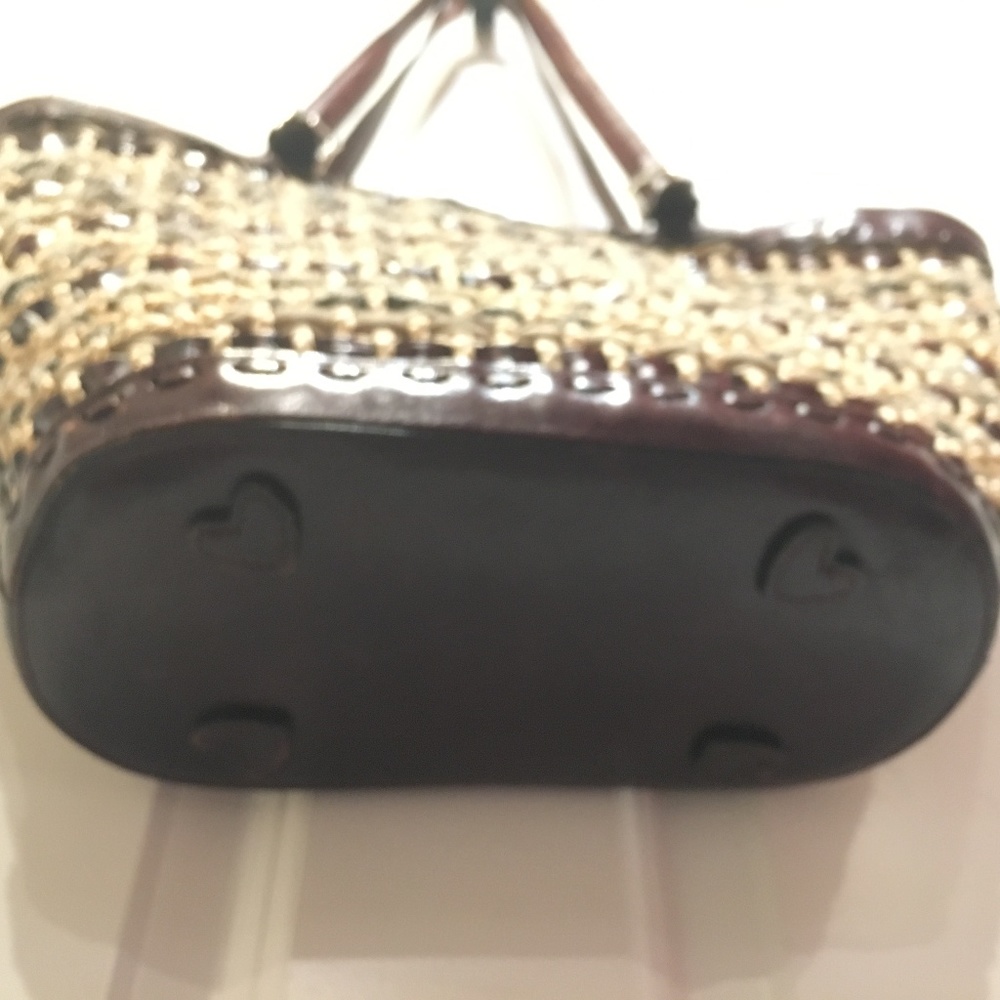 Brighton straw/fabric/leather woven shoulder bag! - Picture 6 of 8